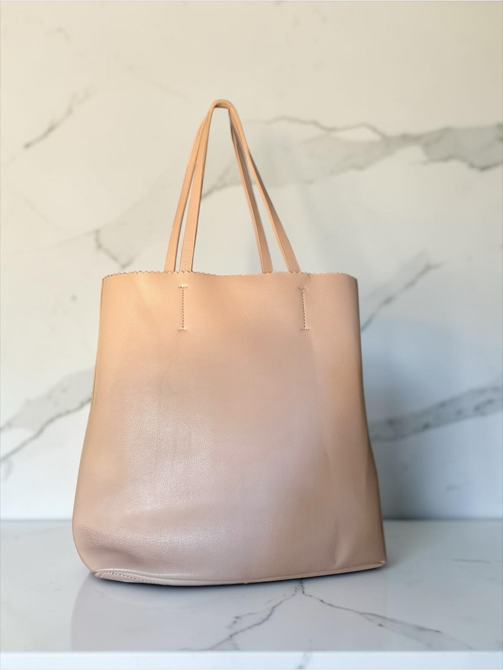 Shiraleah Chicago Lola Tote Bag Blush Pink Vegan Leather Laser Cut Sawtooth Lar - Picture 2 of 11